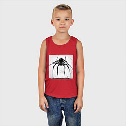 Майка детская хлопок Чёрный паук, Редан, цвет: красный — фото 2