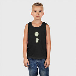 Майка детская хлопок Нарисованный чел, цвет: черный — фото 2