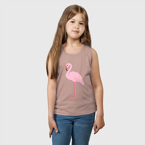 Детская майка Фламинго розовый / Пыльно-розовый – фото 3