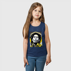 Майка детская хлопок Bob Marley Digital Art, цвет: тёмно-синий — фото 2