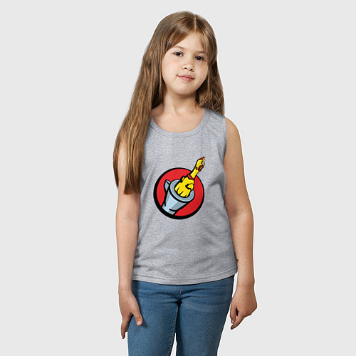 Детская майка Chicken gun логотип / Меланж – фото 3