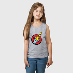 Майка детская хлопок Chicken gun логотип, цвет: меланж — фото 2