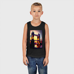 Майка детская хлопок Тауэрский мост, цвет: черный — фото 2