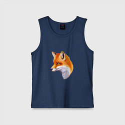 Майка детская хлопок Лисичка красавица, цвет: тёмно-синий