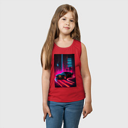 Майка детская хлопок KITT auto - неон, цвет: красный — фото 2