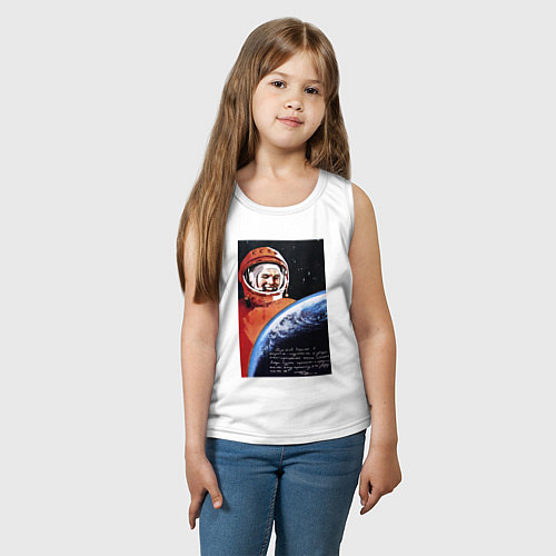 Детская майка Гагарин космос / Белый – фото 3
