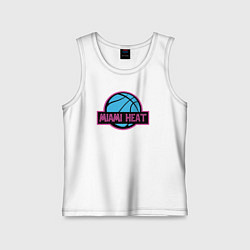 Майка детская хлопок Miami Heat team, цвет: белый