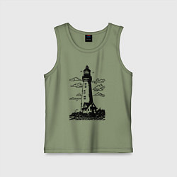 Майка детская хлопок Маяк рисунок, цвет: авокадо
