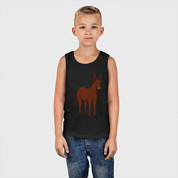 Майка детская хлопок Прекрасная лошадка, цвет: черный — фото 2