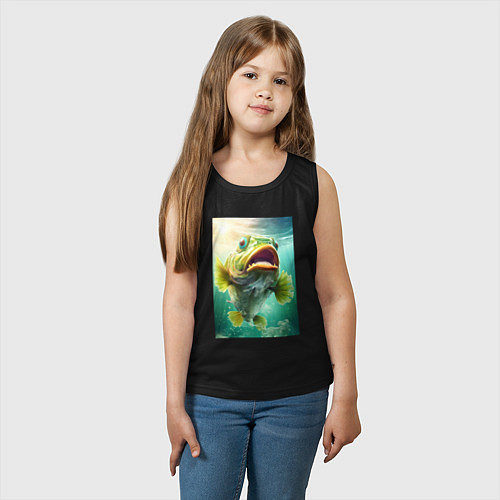 Детская майка Большой карп / Черный – фото 3