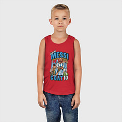 Майка детская хлопок Лионель Месси Аргентина 10, цвет: красный — фото 2