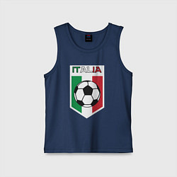Майка детская хлопок Футбол Италии, цвет: тёмно-синий