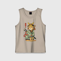 Майка детская хлопок Samurai battle cat, цвет: миндальный