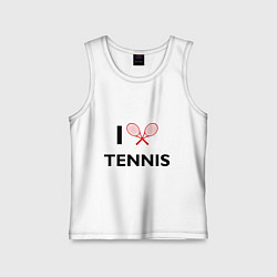 Майка детская хлопок I Love Tennis, цвет: белый