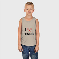 Майка детская хлопок I Love Tennis, цвет: миндальный — фото 2