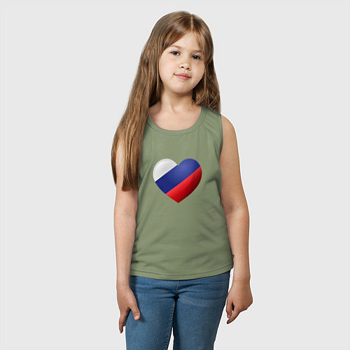 Детская майка Флаг России в сердце / Авокадо – фото 3