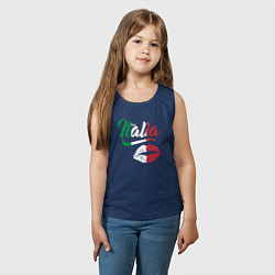 Майка детская хлопок Поцелуй Италии, цвет: тёмно-синий — фото 2