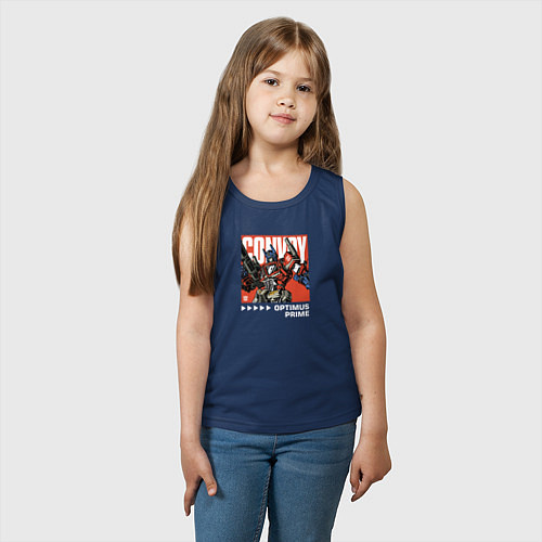 Детская майка Трансформеры: Оптимус Прайм / Тёмно-синий – фото 3