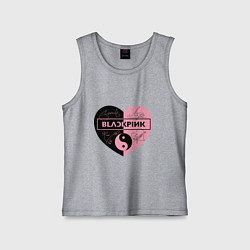Майка детская хлопок Blackpink сердце, цвет: меланж