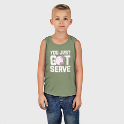 Майка детская хлопок Just got serve, цвет: авокадо — фото 2