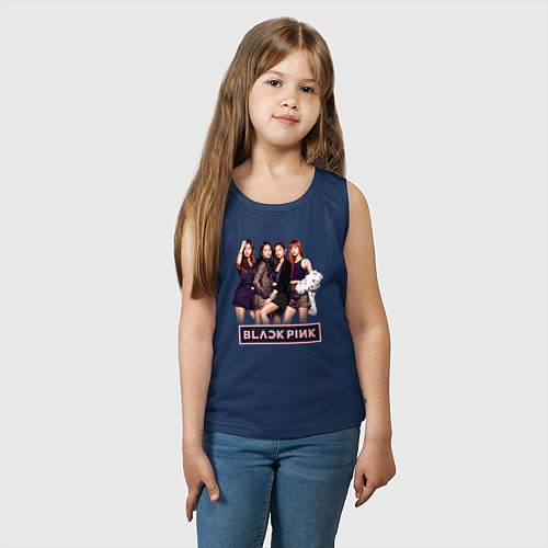 Детская майка Rose Blackpink kpop / Тёмно-синий – фото 3