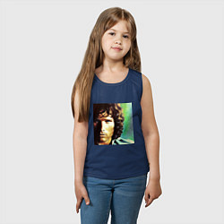 Майка детская хлопок Jim Morrison One eye Digital Art, цвет: тёмно-синий — фото 2