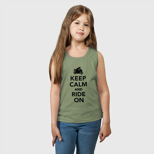 Детская майка Keep calm and ride on / Авокадо – фото 3
