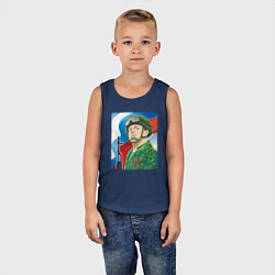 Майка детская хлопок Солдат России, цвет: тёмно-синий — фото 2