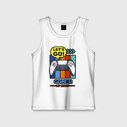 Майка детская хлопок Gamer by night, цвет: белый