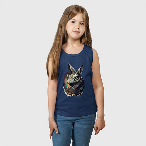 Детская майка Свирепый зайчара - нейросеть / Тёмно-синий – фото 3