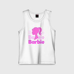 Майка детская хлопок Логотип Барби объемный, цвет: белый