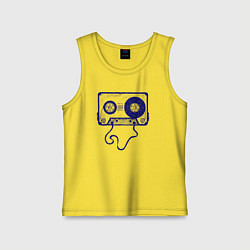 Майка детская хлопок Music cassette, цвет: желтый