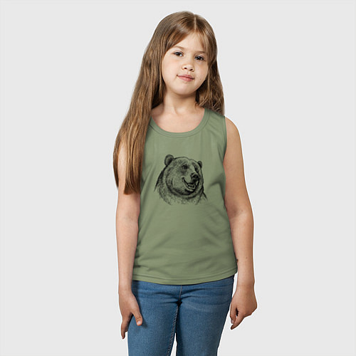 Детская майка Медведь улыбается / Авокадо – фото 3