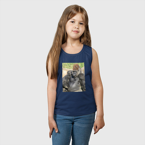 Детская майка Горилла во внимании / Тёмно-синий – фото 3