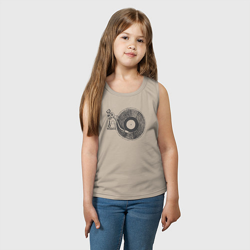 Детская майка Vinyl style / Миндальный – фото 3