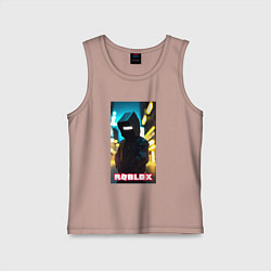 Майка детская хлопок Roblox cyberpunk, цвет: пыльно-розовый