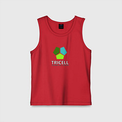 Майка детская хлопок Tricell Inc, цвет: красный