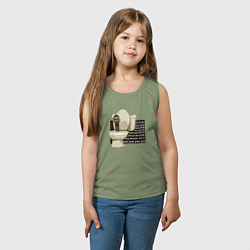 Майка детская хлопок Skibidi Toilet Normal Skibidi Toilet, цвет: авокадо — фото 2