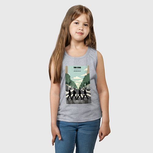 Детская майка Skibidi toilet Beatles cameramen / Меланж – фото 3