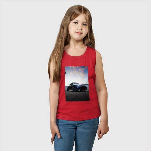 Детская майка Авто на фоне неба / Красный – фото 3