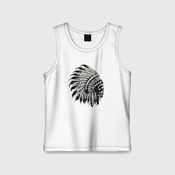 Майка детская хлопок Индеец шаман, цвет: белый