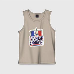 Майка детская хлопок Vive la France, цвет: миндальный