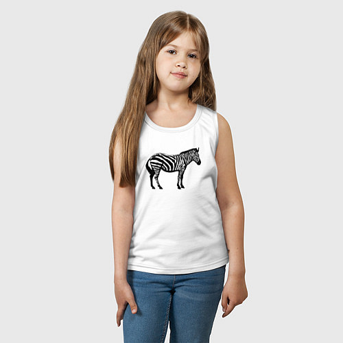 Детская майка Зебра в профиль / Белый – фото 3