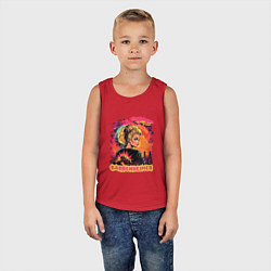 Майка детская хлопок Barbenheimer Barbie Oppenheimer, цвет: красный — фото 2