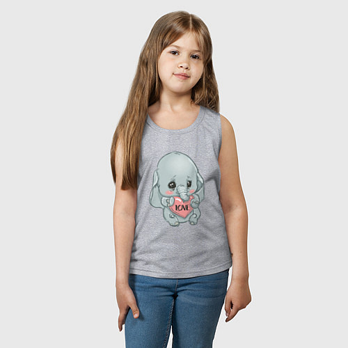 Детская майка Слоник с сердцем / Меланж – фото 3