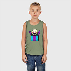 Майка детская хлопок Пиксельная марионетка, цвет: авокадо — фото 2
