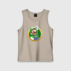 Майка детская хлопок Луиджи значок, цвет: миндальный