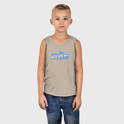 Майка детская хлопок CS2 blue logo, цвет: миндальный — фото 2
