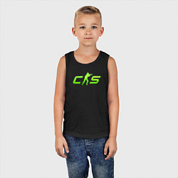 Майка детская хлопок CS2 green logo, цвет: черный — фото 2