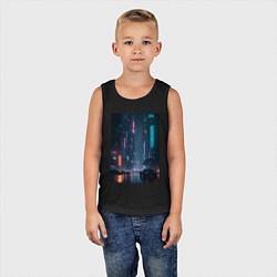 Майка детская хлопок Cyberpank, цвет: черный — фото 2